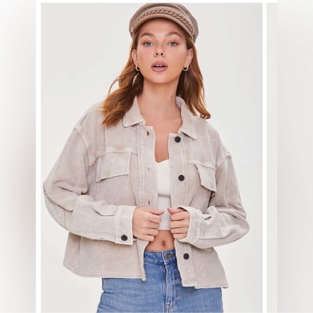Forever 21 Beige Fleece Jacket